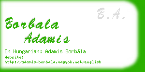 borbala adamis business card