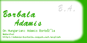 borbala adamis business card